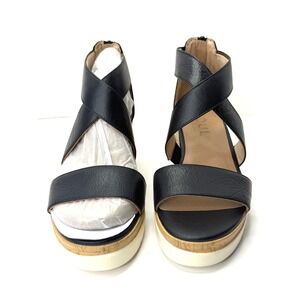 Soul Naturalizer Women's Goodtimes Ankle Strap Wedge Sandals Black Size 6.5M NWT